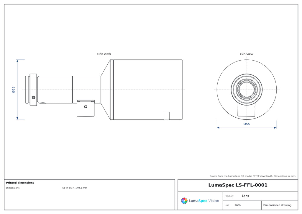 LS-FFL-0001 dimensions (mm)