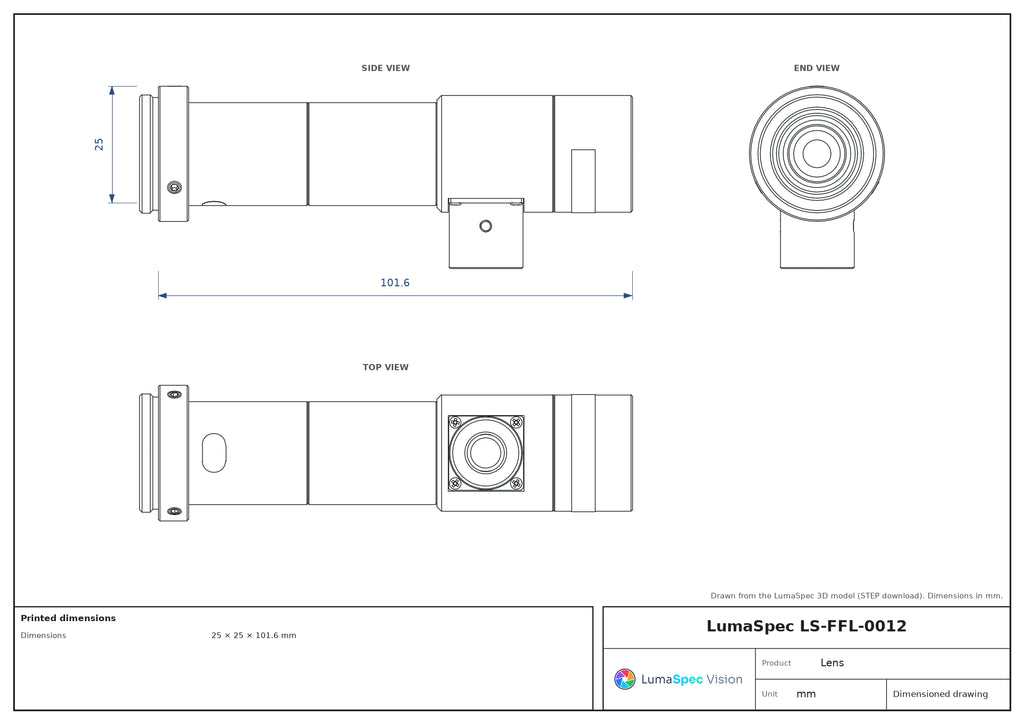 LS-FFL-0012 dimensions (mm)