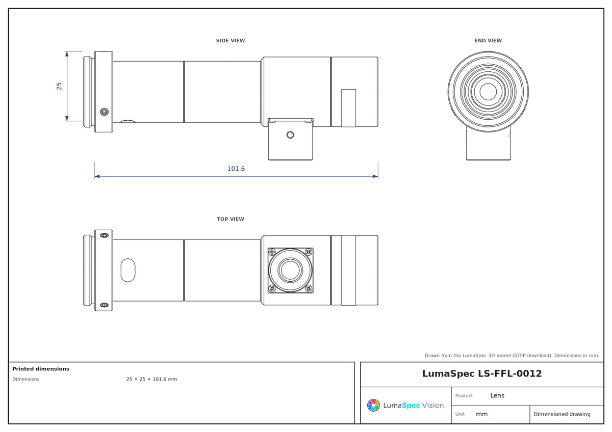 LS-FFL-0012 dimensions (mm)