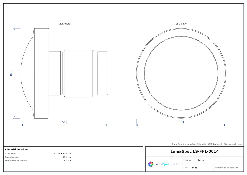 LS-FFL-0014 dimensions (mm)