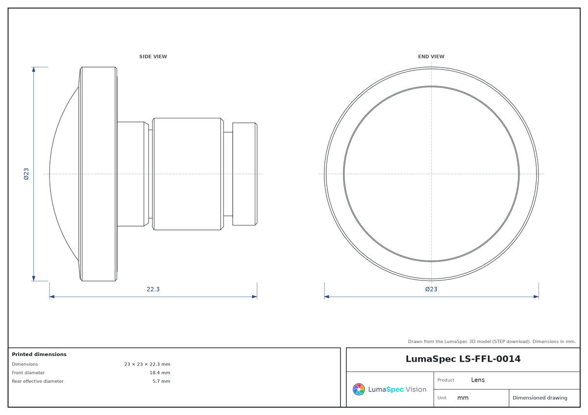 LS-FFL-0014 dimensions (mm)