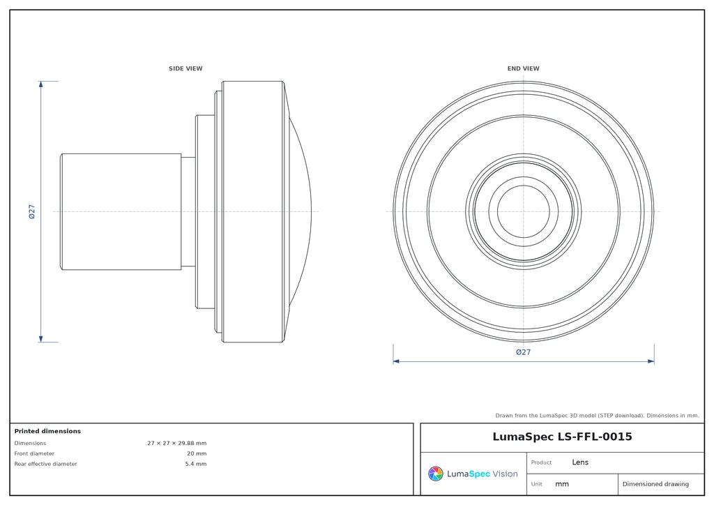 LS-FFL-0015 dimensions (mm)