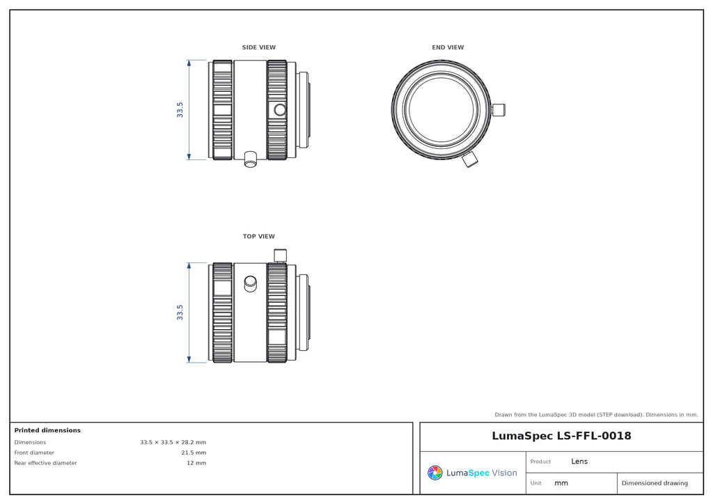LS-FFL-0018 dimensions (mm)
