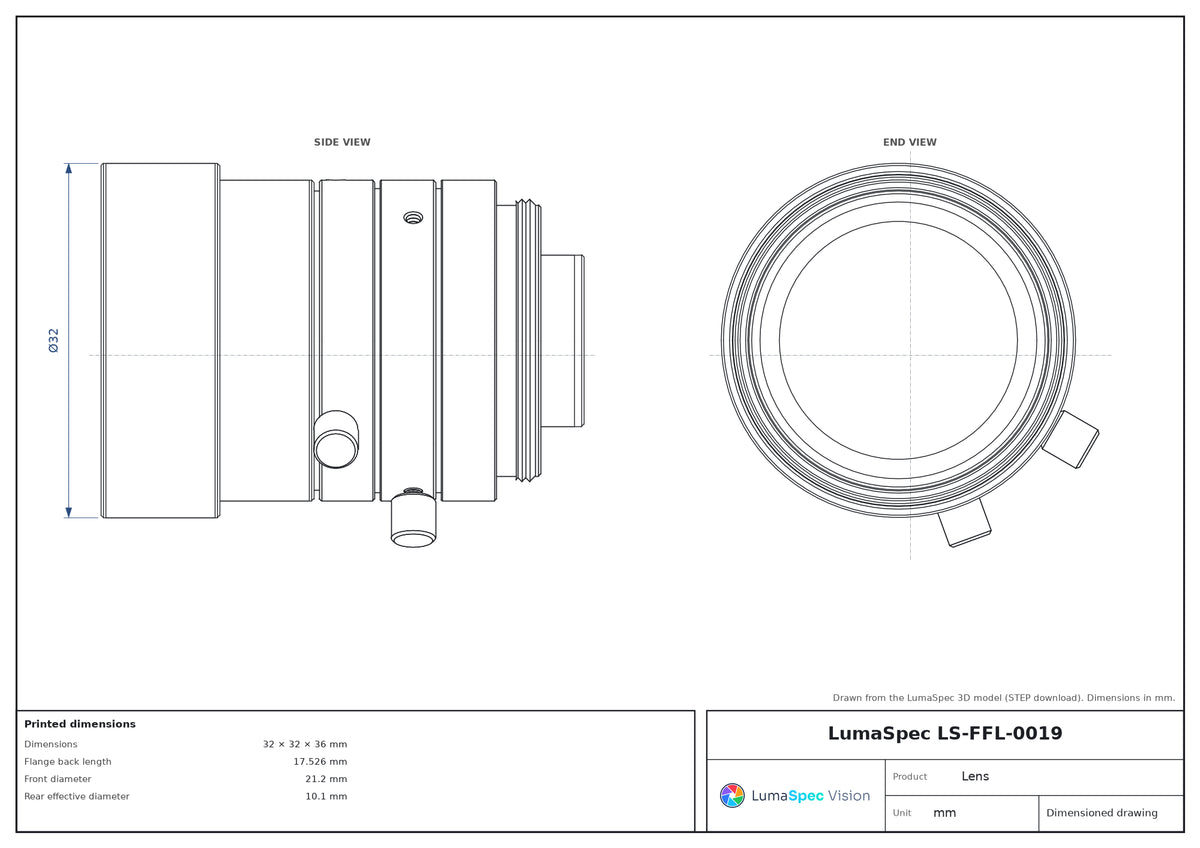 LS-FFL-0019 dimensions (mm)