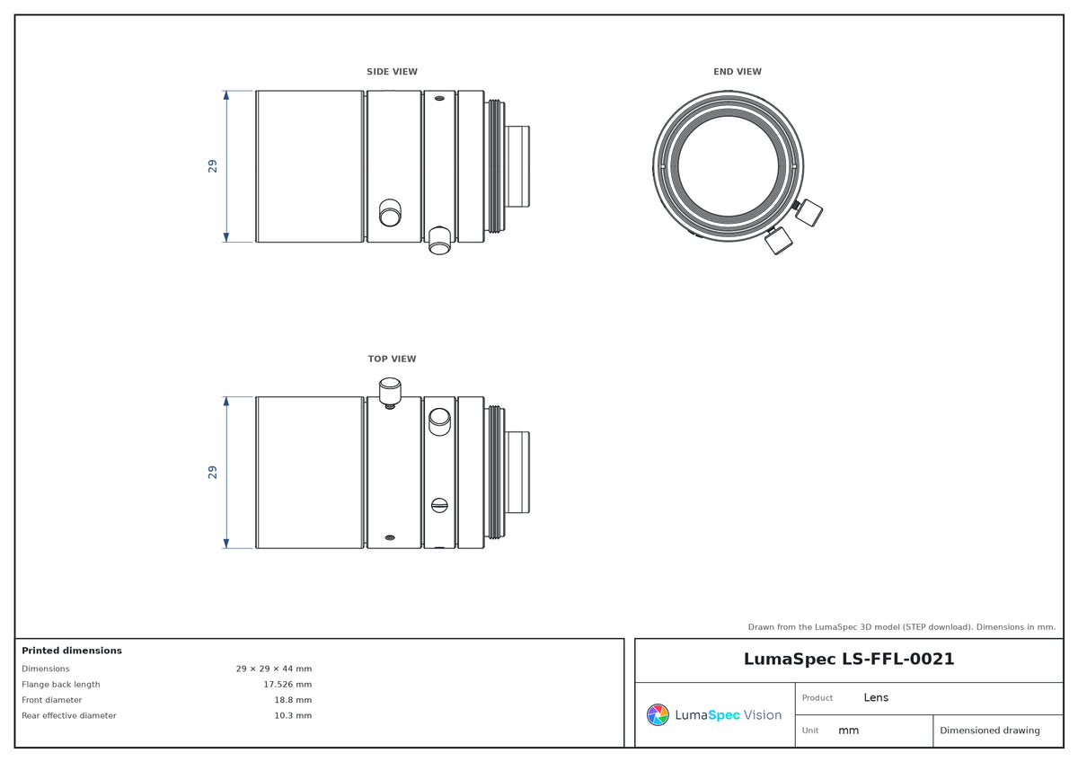 LS-FFL-0021 dimensions (mm)