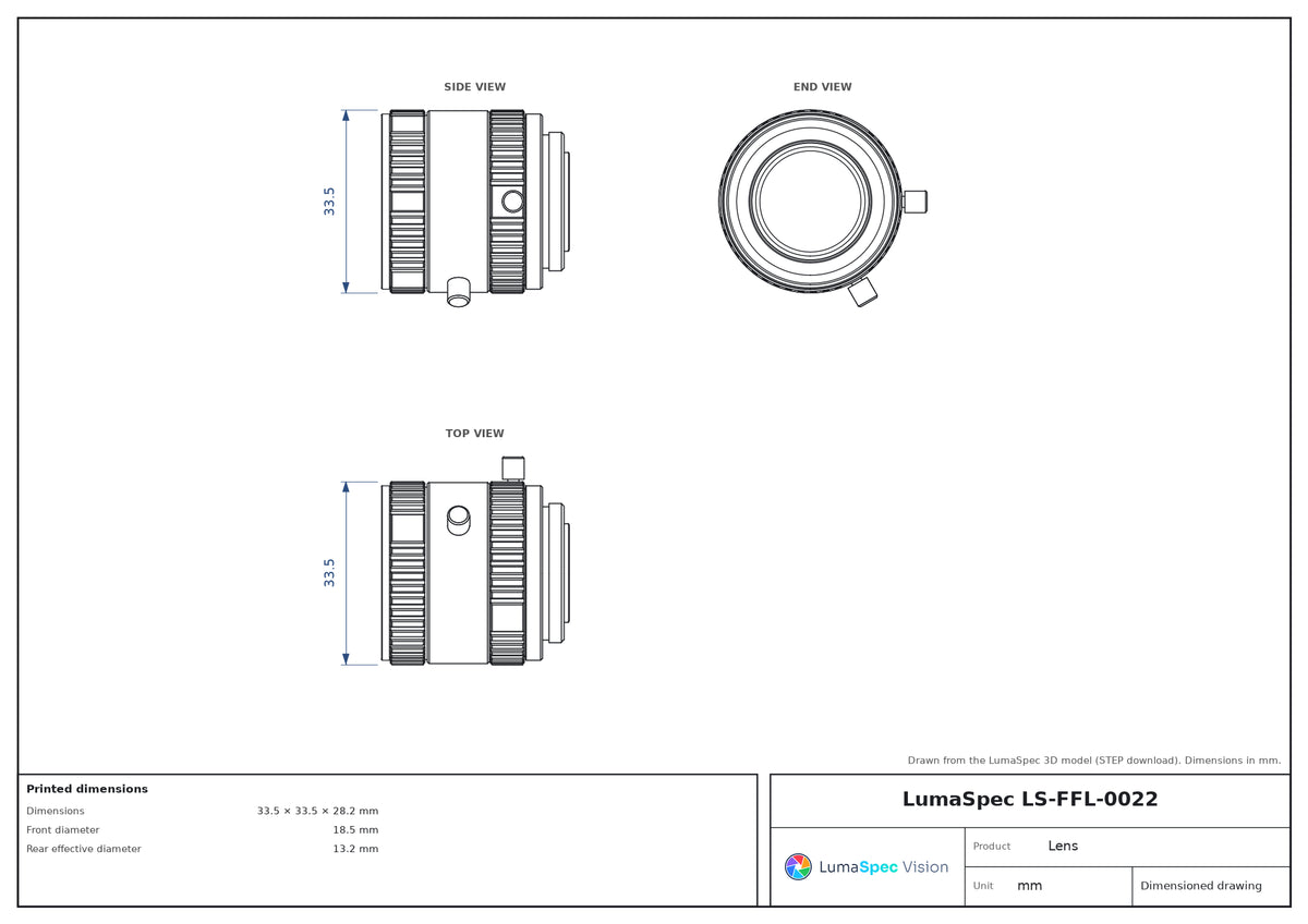 LS-FFL-0022 dimensions (mm)