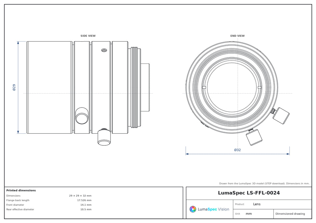 LS-FFL-0024 dimensions (mm)
