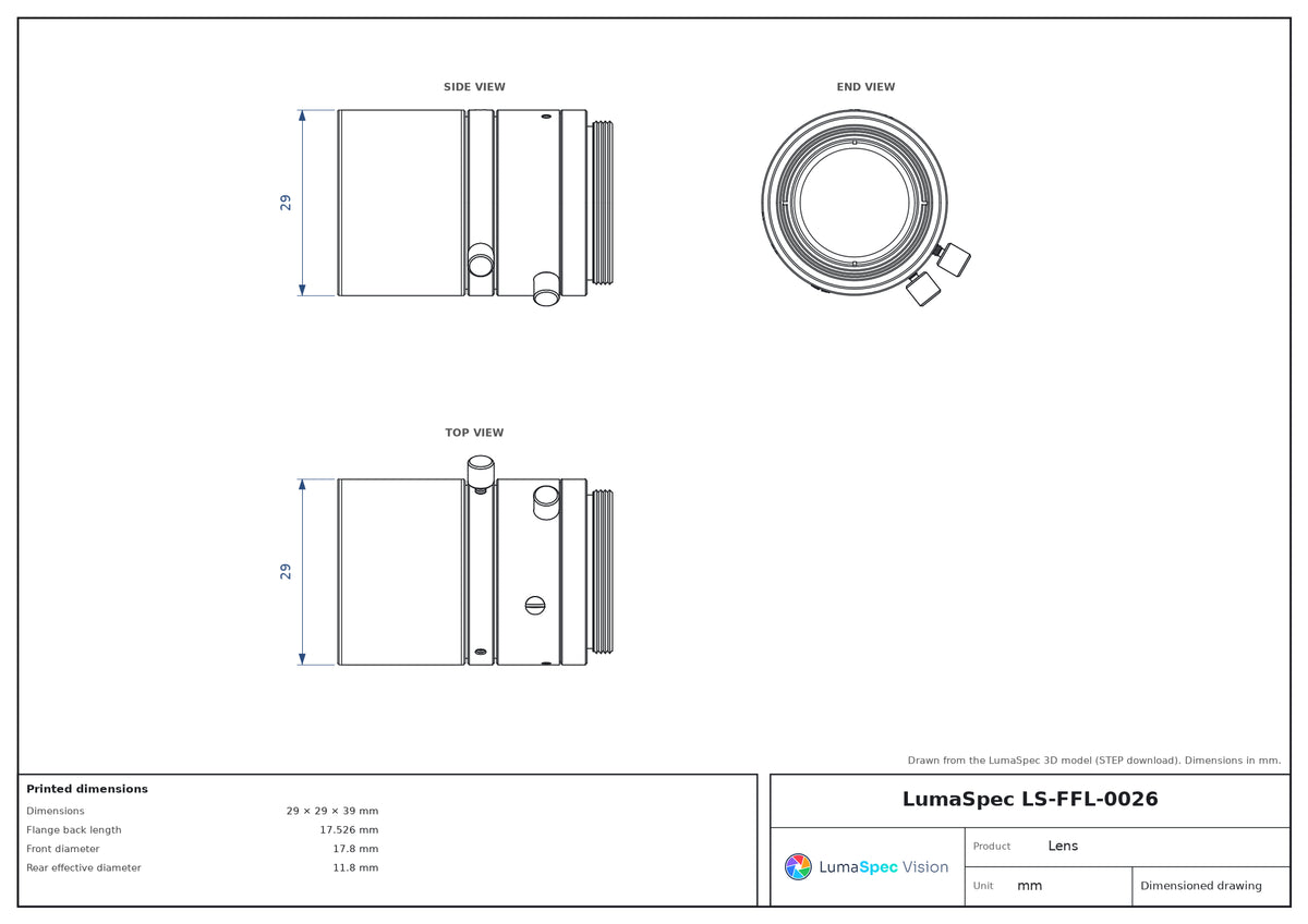 LS-FFL-0026 dimensions (mm)