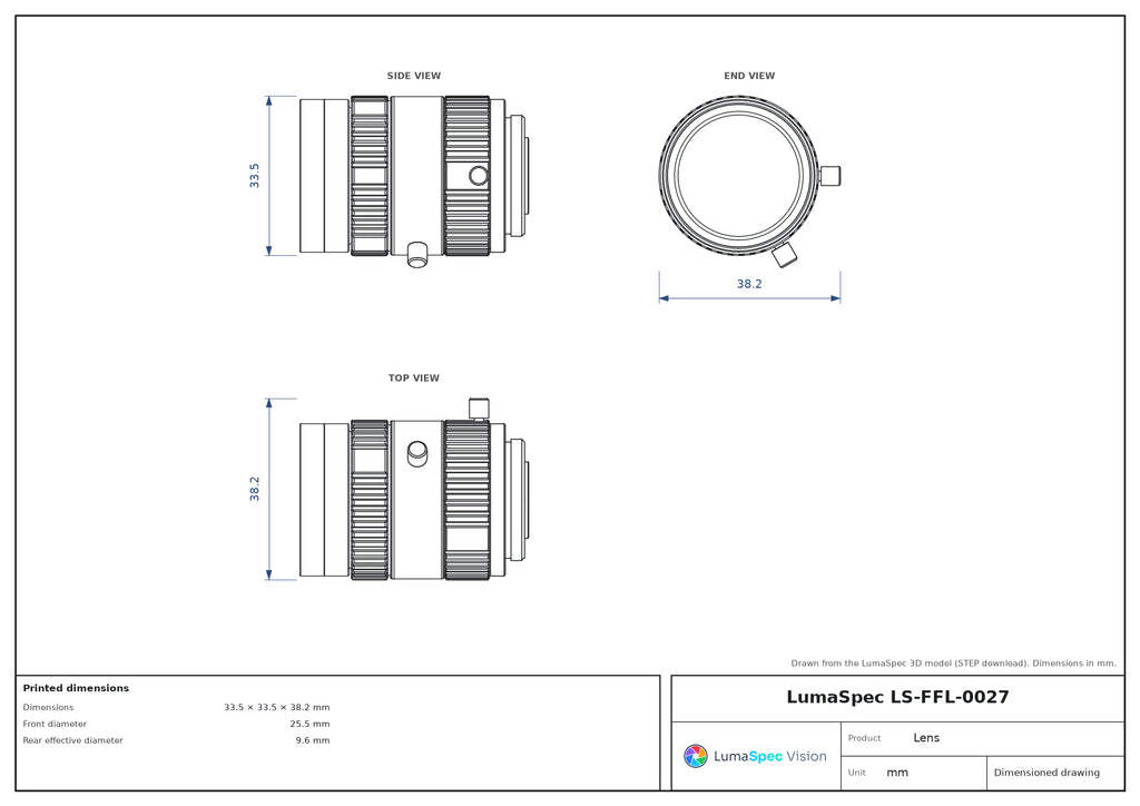 LS-FFL-0027 dimensions (mm)