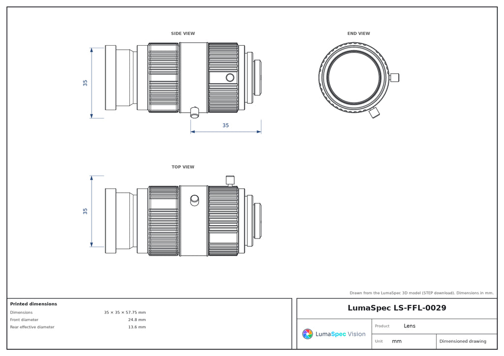 LS-FFL-0029 dimensions (mm)
