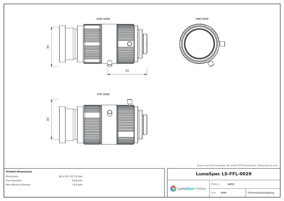 LS-FFL-0029 dimensions (mm)