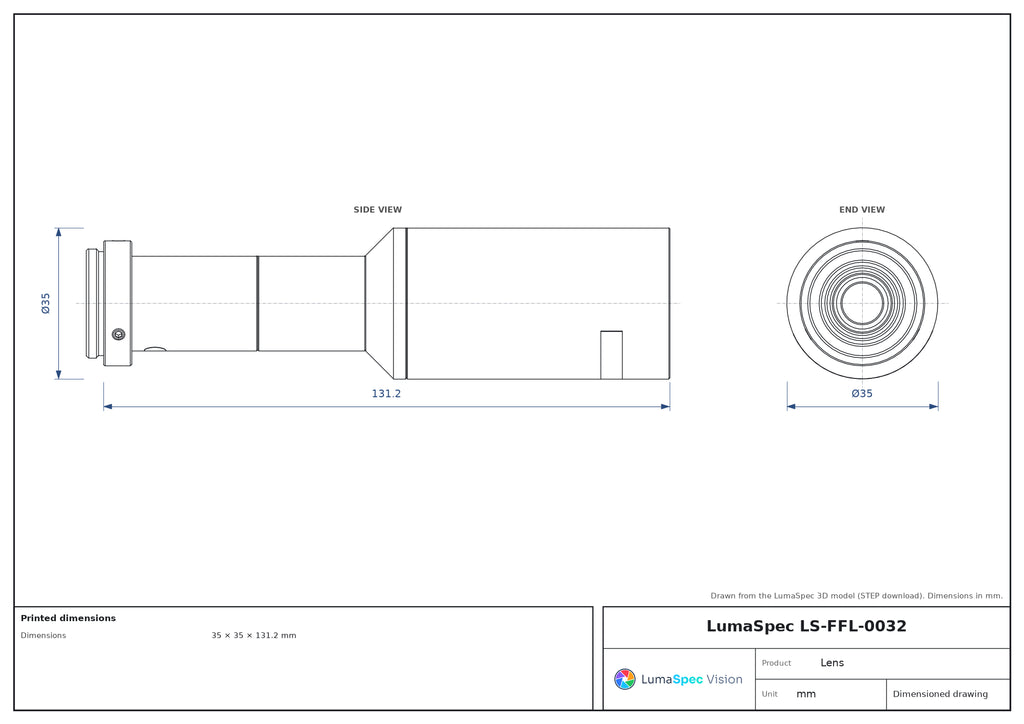 LS-FFL-0032 dimensions (mm)