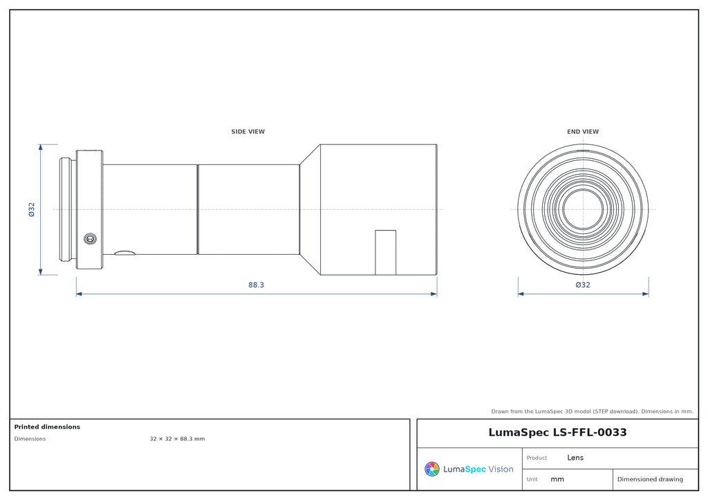 LS-FFL-0033 dimensions (mm)