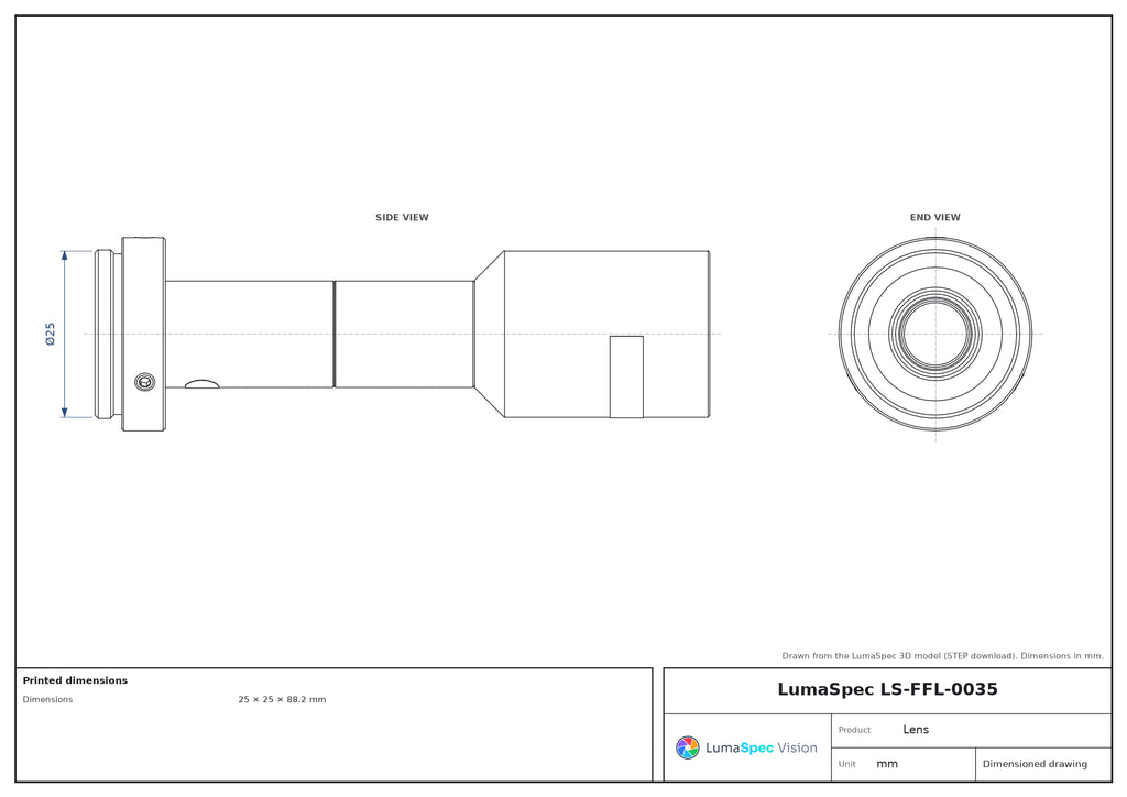 LS-FFL-0035 dimensions (mm)