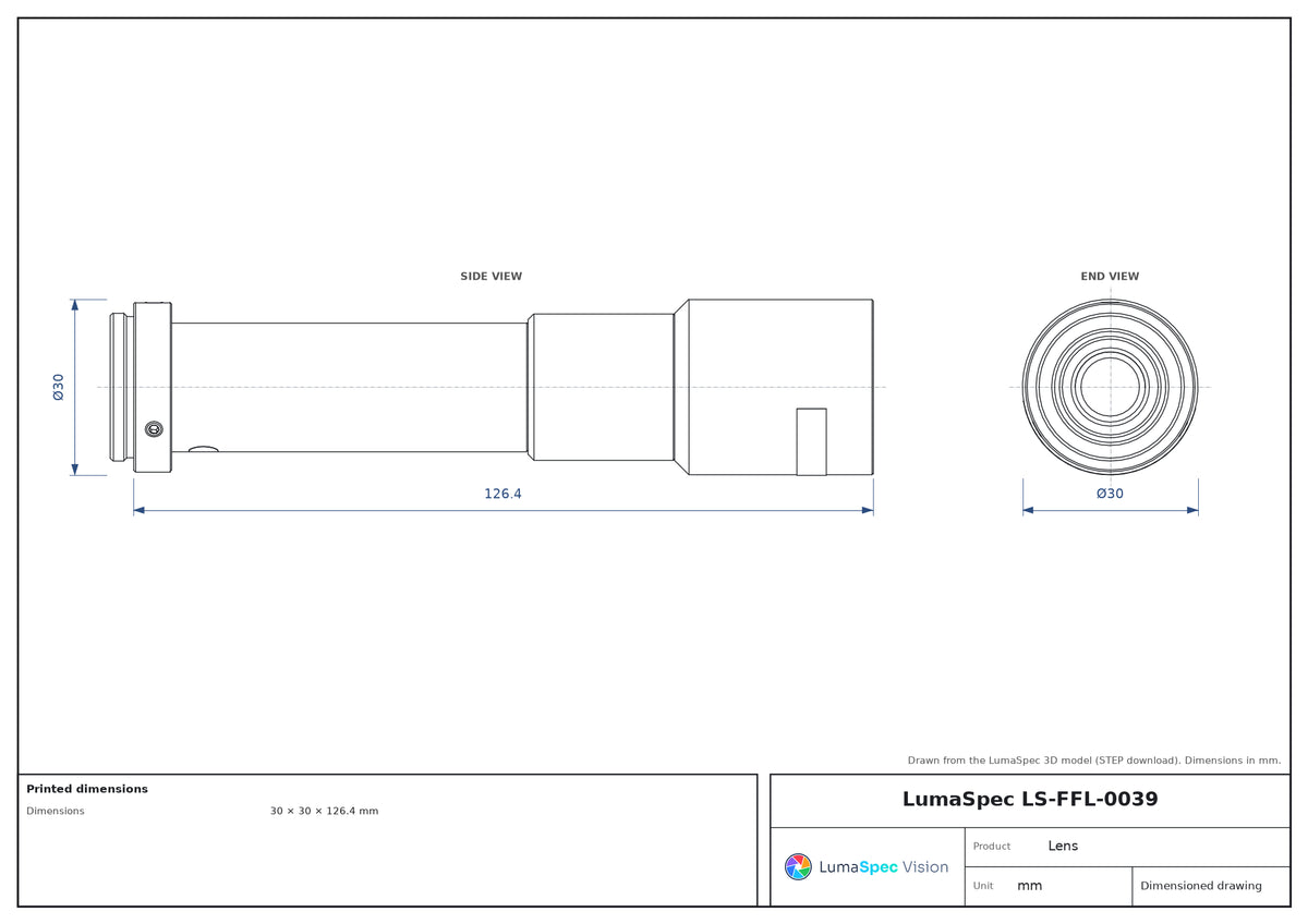 LS-FFL-0039 dimensions (mm)