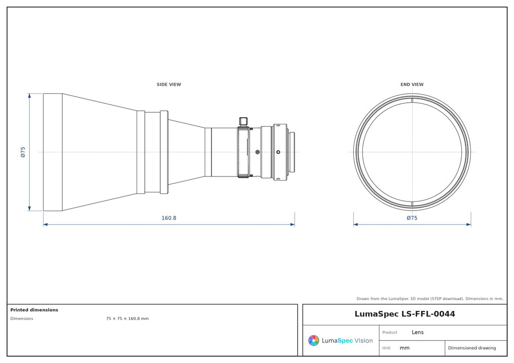 LS-FFL-0044 dimensions (mm)