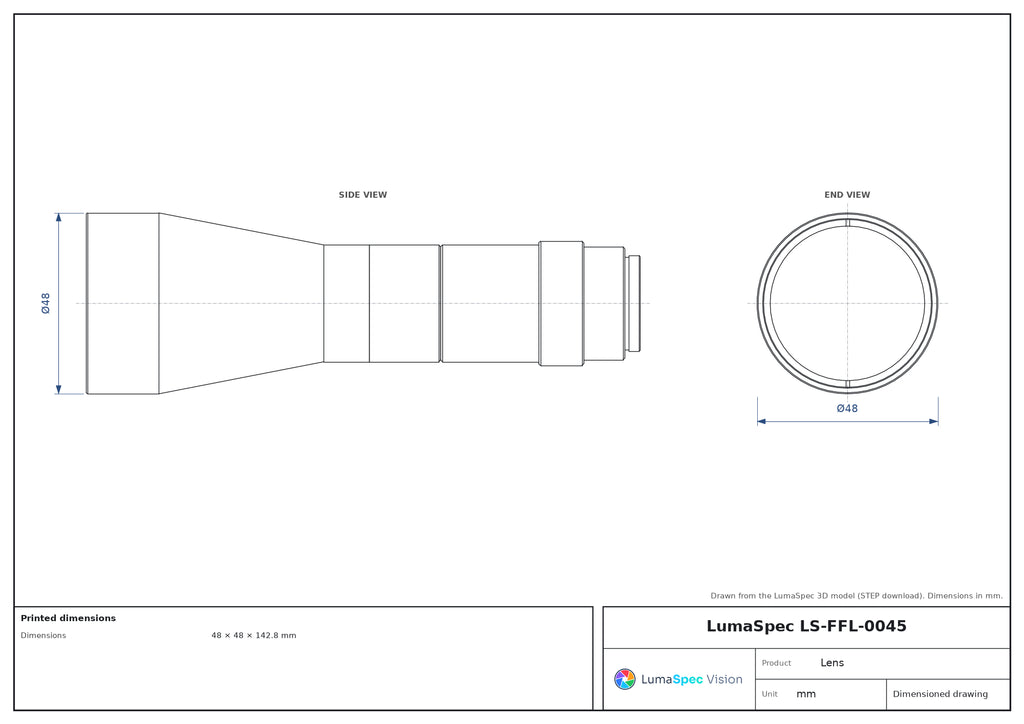 LS-FFL-0045 dimensions (mm)