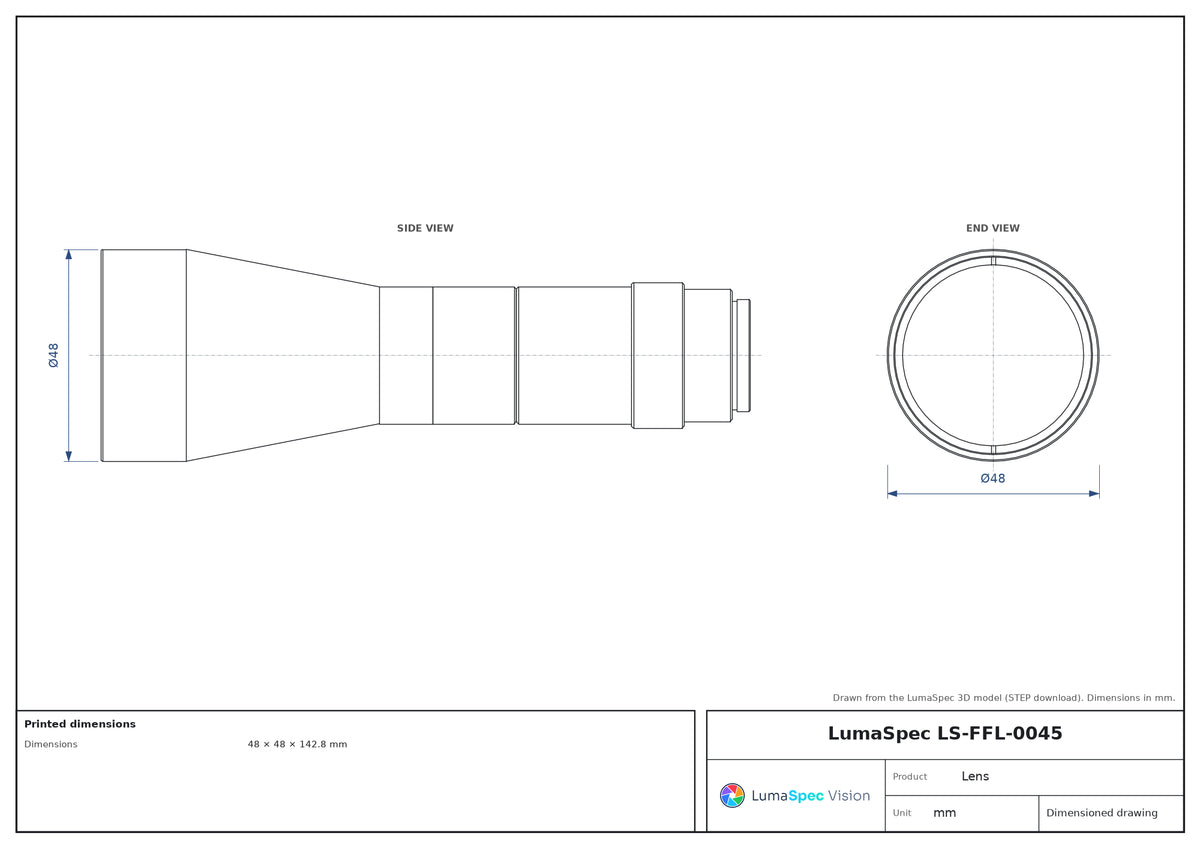 LS-FFL-0045 dimensions (mm)