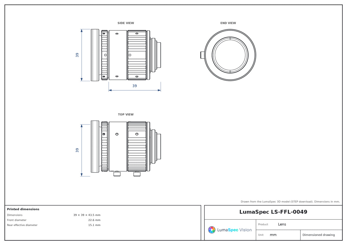 LS-FFL-0049 dimensions (mm)