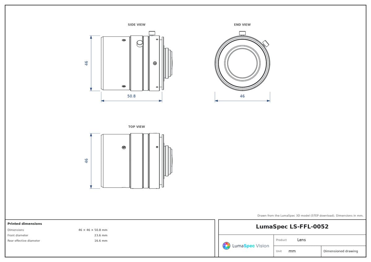 LS-FFL-0052 dimensions (mm)