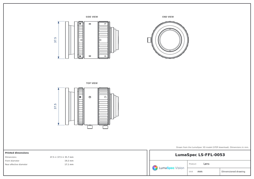 LS-FFL-0053 dimensions (mm)