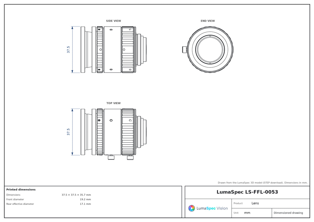 LS-FFL-0053 dimensions (mm)