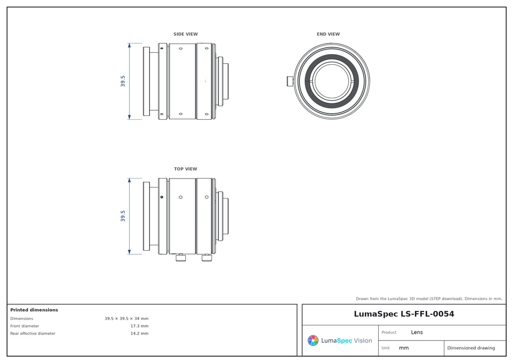 LS-FFL-0054 dimensions (mm)