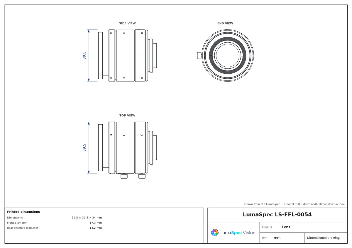 LS-FFL-0054 dimensions (mm)