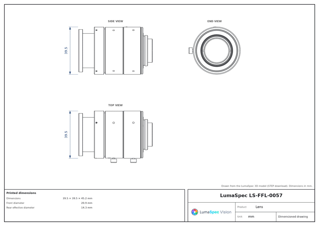 LS-FFL-0057 dimensions (mm)