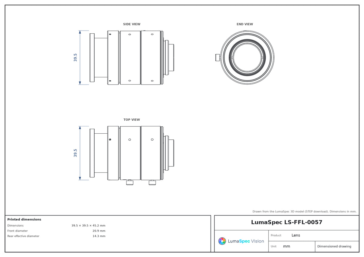 LS-FFL-0057 dimensions (mm)