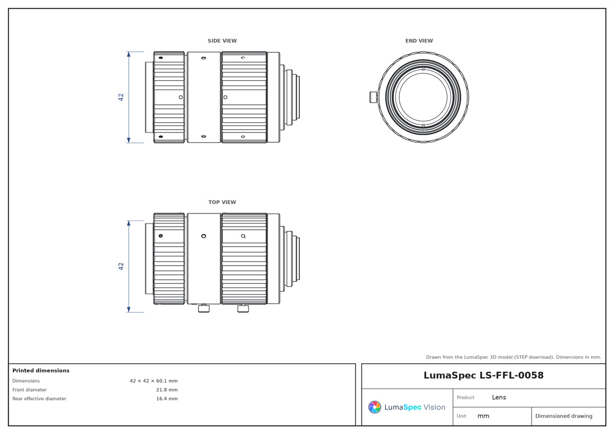 LS-FFL-0058 dimensions (mm)