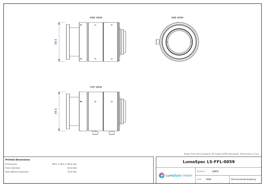 LS-FFL-0059 dimensions (mm)