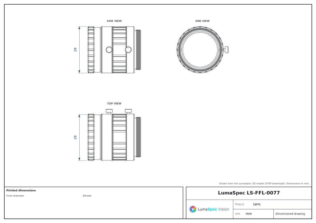 LS-FFL-0077 dimensions (mm)