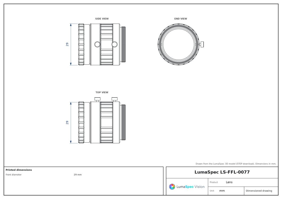 LS-FFL-0077 dimensions (mm)