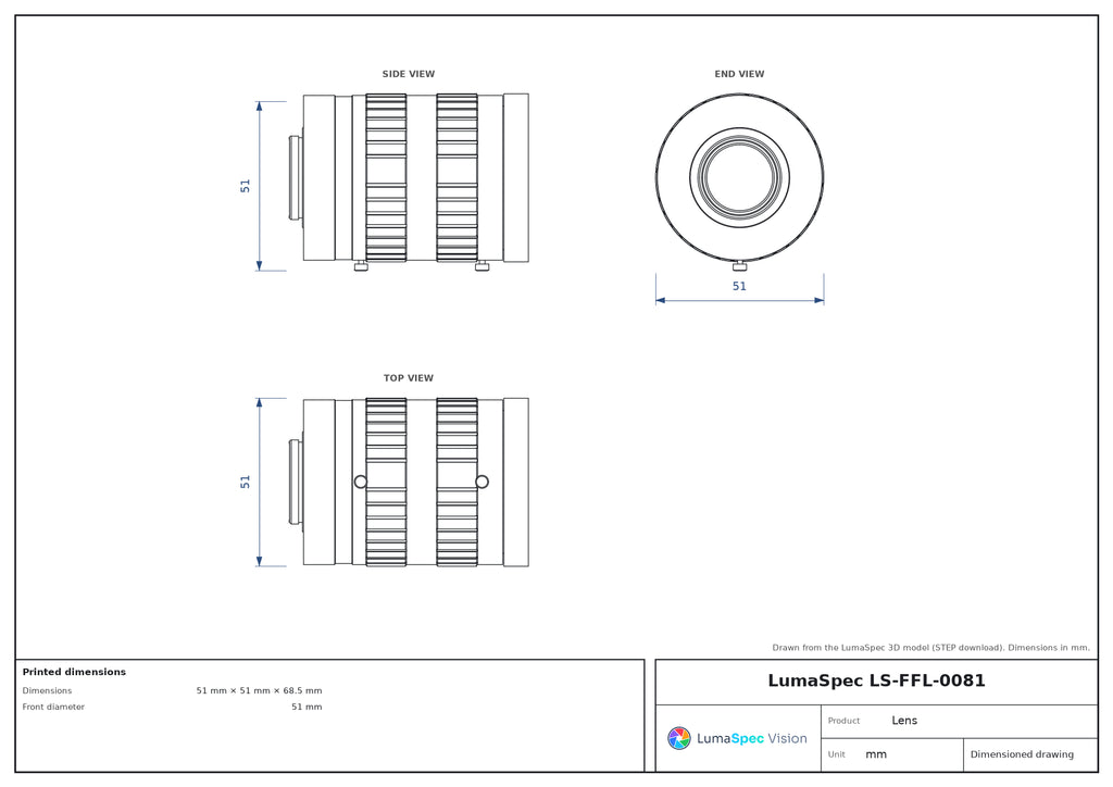 LS-FFL-0081 dimensions (mm)