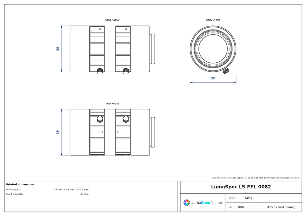 LS-FFL-0082 dimensions (mm)