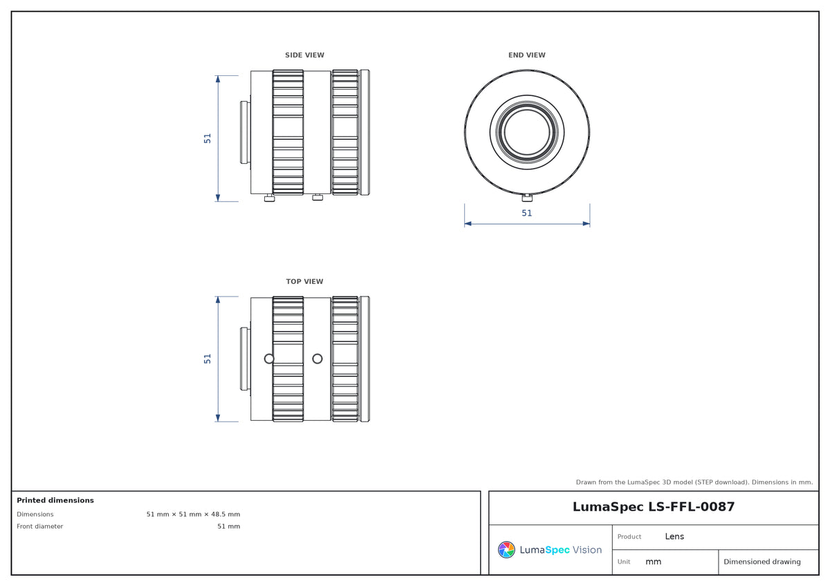 LS-FFL-0087 dimensions (mm)
