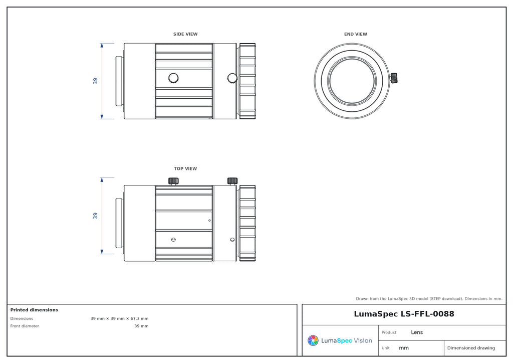 LS-FFL-0088 dimensions (mm)