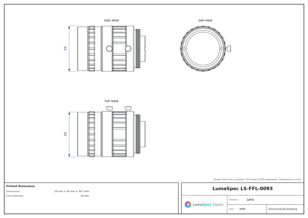 LS-FFL-0093 dimensions (mm)