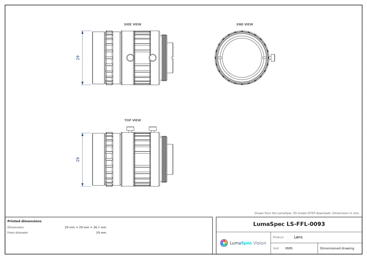 LS-FFL-0093 dimensions (mm)