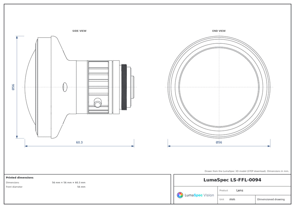 LS-FFL-0094 dimensions (mm)