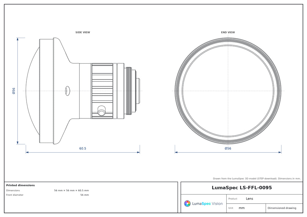LS-FFL-0095 dimensions (mm)
