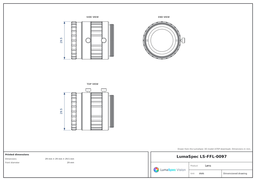 LS-FFL-0097 dimensions (mm)