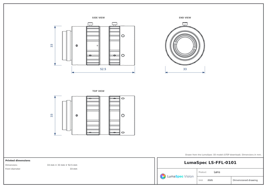 LS-FFL-0101 dimensions (mm)