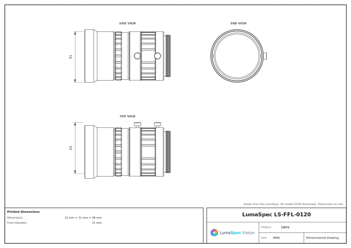 LS-FFL-0120 dimensions (mm)