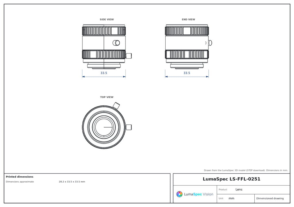LS-FFL-0251 dimensions (mm)