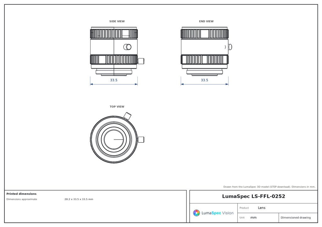 LS-FFL-0252 dimensions (mm)