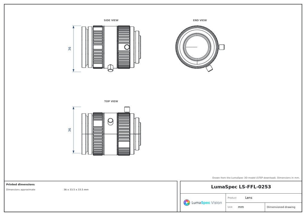 LS-FFL-0253 dimensions (mm)