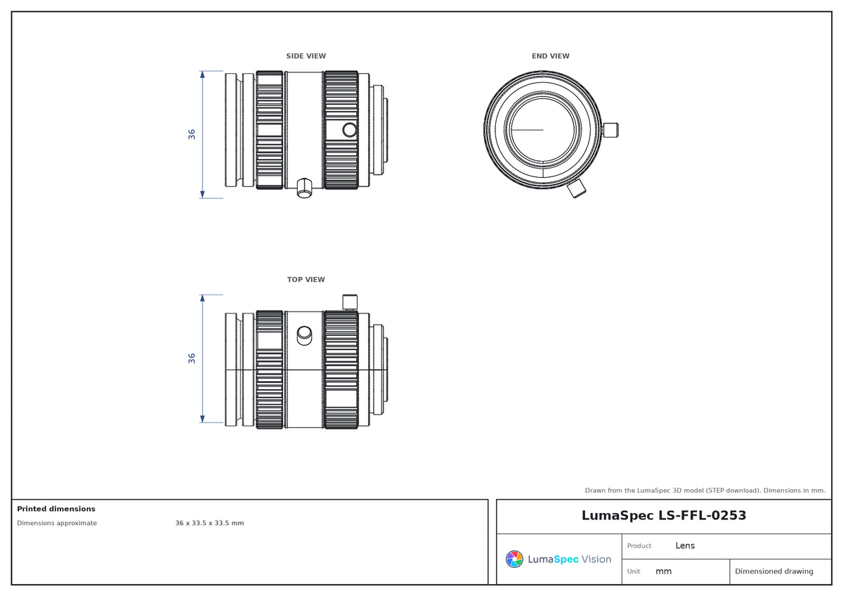 LS-FFL-0253 dimensions (mm)
