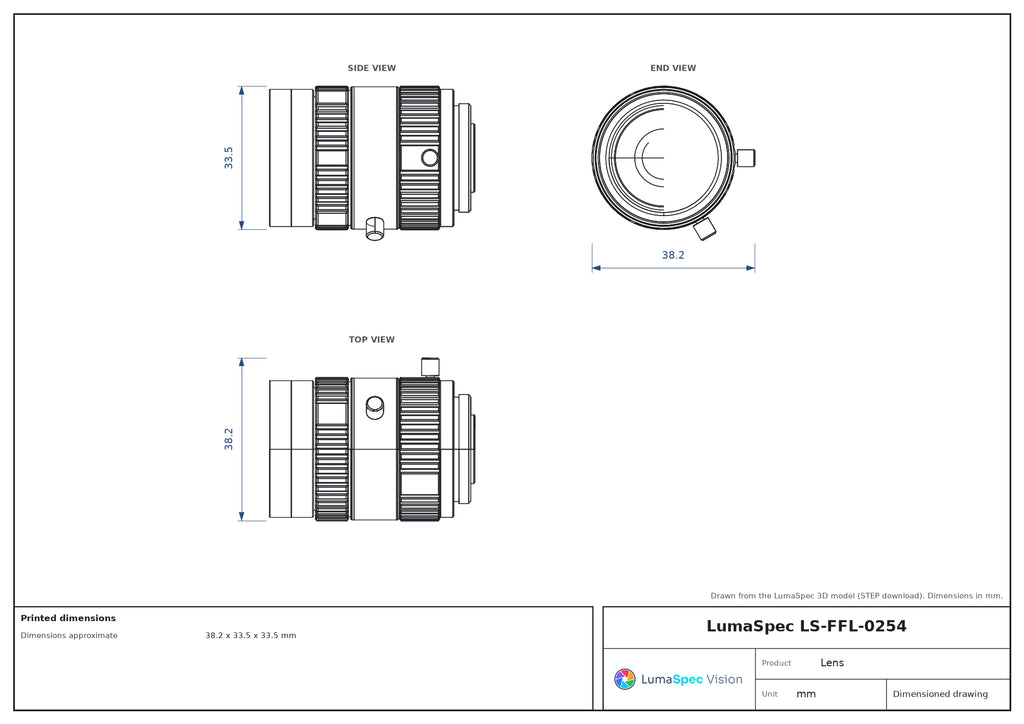 LS-FFL-0254 dimensions (mm)
